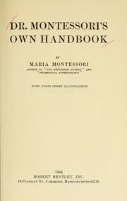 Cover of: Dr. Montessori's own handbook.
