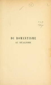 Du romantisme au réalisme by Léon Rosenthal