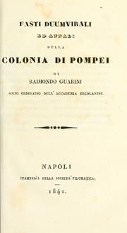 Cover of: Fasti duumvirali ed annali della colonia di Pompei