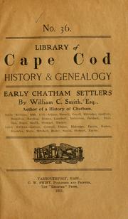 Early Chatham settlers by William Christopher Smith