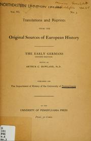 Cover of: The early Germans