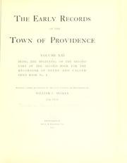 Cover of: The early records of the town of Providence, V. I-XXI ...: Printed under authority of the City council ...