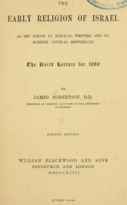 Cover of: The early religion of Israel by Robertson, James