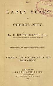 Cover of: early years of Christianity