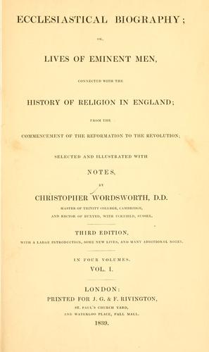 Ecclesiastical biography by Wordsworth, Christopher