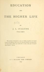 Cover of: Education and the higher life