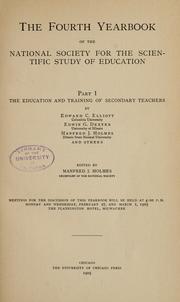 Cover of: The education and training of secondary teachers