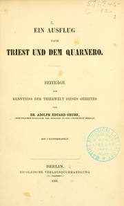 Cover of: Ein Ausflug nach Triest und dem quarnero. by Eduard Grube