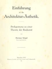 Einführung in die Architektur-Ästhetik by Herman Sörgel