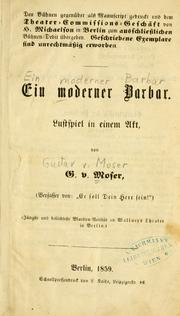 Cover of: Ein moderner Barbar: Lustspiel in einem Akt