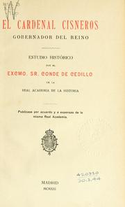 Cover of: cardenal Cisneros, gobernador del reino: Estudio histórico
