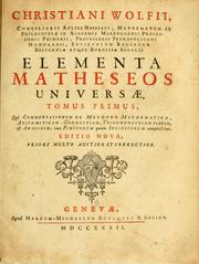 Cover of: Elementa matheseos universæ ...: qui commentationem de methodo mathematica, arithmeticam, geometriam ...