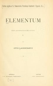 Cover of: Elementum: eine lexikologische Studie.