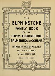 Cover of: Elphinstone family book of the lords Elphinstone, Balmerino and Coupar