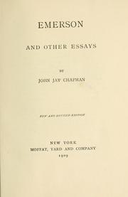 Cover of: Emerson, and other essays