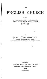 Cover of: The English church in the nineteenth century (1800-1833)