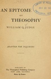Cover of: An epitome of theosophy. | William Quan Judge