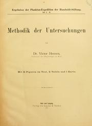 Cover of: Ergebnisse der in dem Atlantischen Ocean von Mitte Juli bis Anfang November 1889 ausgeführten Plankton-Expedition der Humboldt-Stiftung. by Victor Hensen