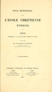 Cover of: Essai historique sur l'Ecole Chretienne d'Edesse. by Charles Martial Allemand Lavigerie