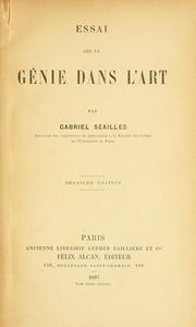 Cover of: Essai sur le génie dans l'art