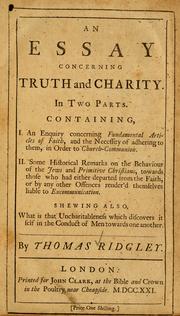 Cover of: An Essay concerning truth and charity ...