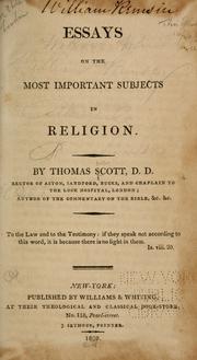 Cover of: Essays on the most important subjects in religion