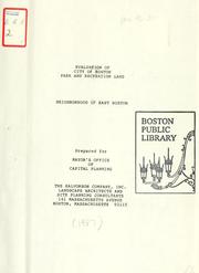 Cover of: Evaluation of city of Boston park and recreation land, neighborhood of east Boston.