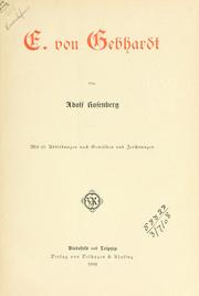 Cover of: E. von Gebhardt.: [Liebhaber-Ausg.]