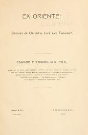 Cover of: Ex Oriente by Edward Payson Thwing