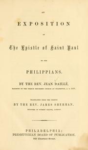 Cover of: exposition of the Epistle of Saint Paul to the Philippians