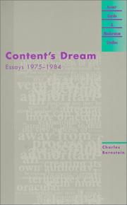 Cover of: Content's dream by Bernstein, Charles