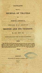 Cover of: Extracts from a journal of travels in North America, consisting of an account of Boston and its vicinity.