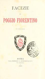 Cover of: Facezie by Poggio Bracciolini