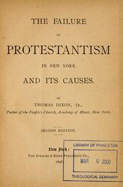 Cover of: The failure of Protestantism in New York and its causes.
