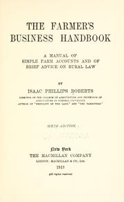 Cover of: farmer's business handbook: a manual of simple farm accounts and of brief advice on rural law.