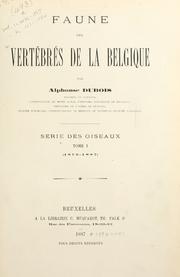 Cover of: Faune des vertde la Belgique