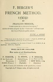 Cover of: F. Berger's French method: (1908)