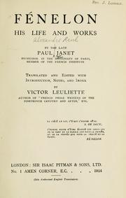 Cover of: Fénelon, his life and works by Janet, Paul