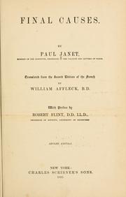 Cover of: Final causes. by Janet, Paul
