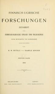 Cover of: Finnisch-ugrische Forschungen. by 