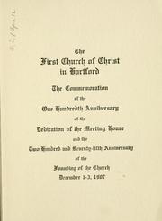 Cover of: The First church of Christ in Hartford by First Church of Christ (Hartford, Conn.)