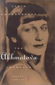 Cover of: The Akhmatova Journals: Volume 1: 1938-1941
