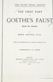 Cover of: The first part of Goethe's Faust.