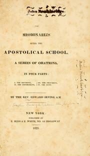 Cover of: For missionaries after the apostolical school: a series of orations.