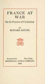 Cover of: France at war by Rudyard Kipling