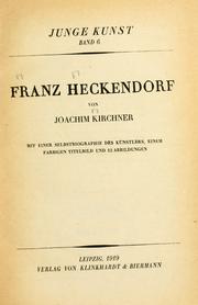 Cover of: Franz Heckendorf