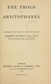 Cover of: The  frogs of Aristophanes by Aristophanes