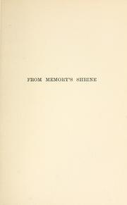 Cover of: From memory's shrine by Carmen Sylva, Carmen Sylva