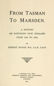 Cover of: From Tasman to Marsden by Robert McNab