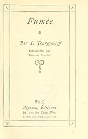 Cover of: Fumée by Ivan Sergeevich Turgenev